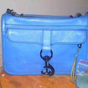 Rebecca minkoff blue cobalt leather crossbody purse